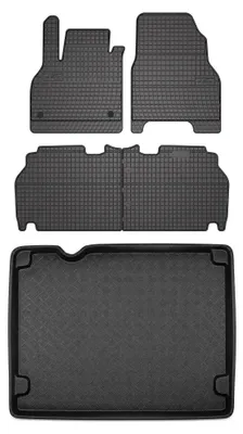 Produktbild von Gummimatten + Kofferraumwanne für Renault Kangoo II 2007- (5-Sitzer) – Schwarz, passgenau – Wielganizator SolidPRO