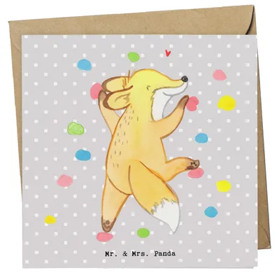 Produktbild von Mr. & Mrs. Panda Grußkarte Fuchs Bouldern - Grau Pastell - Geschenk, anlasskarte, Glückwunschkarte, doppelkarte, Sportler, Klettern, faltkarte, Kletterhalle, Boulderhalle