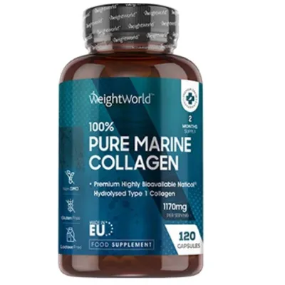 Image de Complément alimentaire 100% Collagène Marin Pur Weightworld, 120 gélules