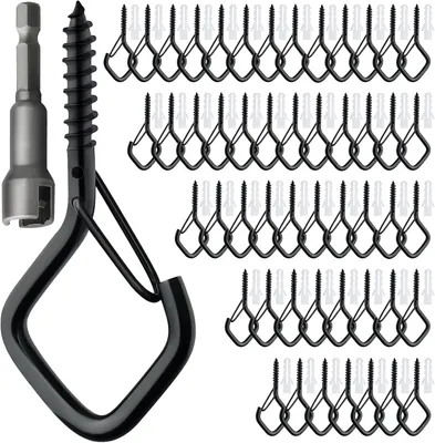 Imagen del producto de Ganchos para colgar de acero inoxidable , 50 unidades, con sistema de cierre de seguridad, para montaje en pared