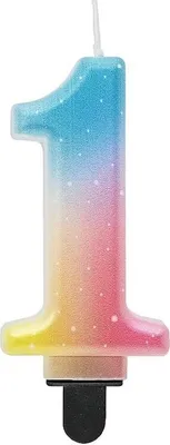 Produktbild von Kerze Zahl 1 pastell