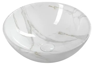 Productafbeelding van Sapho DALMA keramische wastafel, diameter 42 cm, carrara-wit