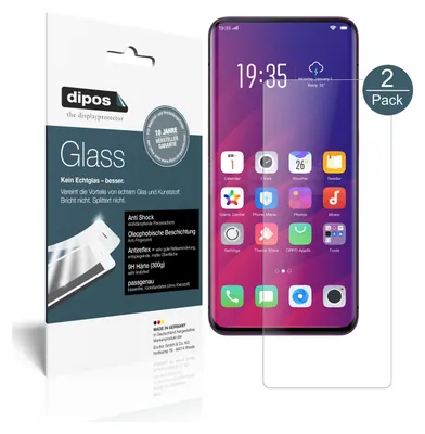 Produktbild von 2x Schutzfolie für Oppo Find X matt - Anti-Shock 9H Folie dipos Glass