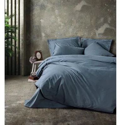 Zdjęcie produktu dla Zestaw pościeli, 140 x 200 cm, poszewka na poduszkę 60 x 60 cm, 100% bawełna Renforcé, antracyt