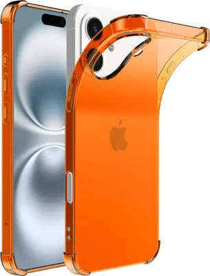 Obrázek produktu pro Smartphonica Pouzdro na telefon vhodné pro iPhone 16 Průhledné nárazuvzdorné silikonové pouzdro s nárazovými hranami - nárazuvzdorný zadní kryt - oranžové