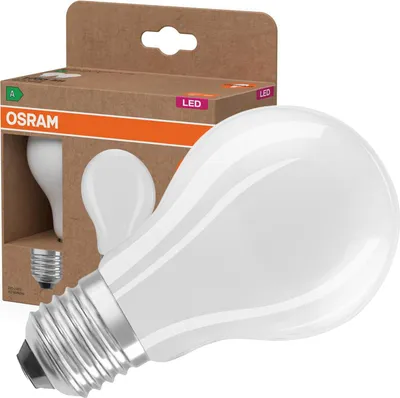 Zdjęcie produktu dla OSRAM LED Superstar Classic LED A 75 w klasycznym kształcie żarówki z matowego szkła, 5 W, 1055 lm, oprawka E27, ciepłe białe światło o temperaturze 2700 K, EEK A, średnica 60 mm, opakowanie 2 szt
