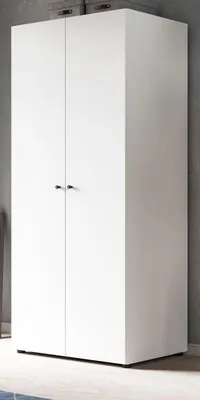 Produktbild von Kleiderschrank "Carter" in weiß Drehtürenschrank 2-türig 80 x 176 cm