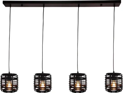 Produktbild von Crosstown Pendelleuchte 4flg holz dunkel/schwarz