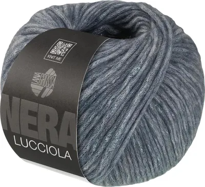 Produktbild von Lana Grossa LUCCIOLA (NERA) 50 g Effektgarn aus Alpaka- und Merinofasern mit Metallglanz 130 m Farbe 004 - Graublau