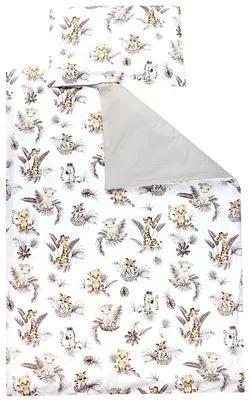 Produktbild von TupTam Kinder Bettwäsche Gemustert 2-Teilig Wendebettwäsche, Farbe: Beige Löwe Blätter / Beige , Größe: 120x90 cm