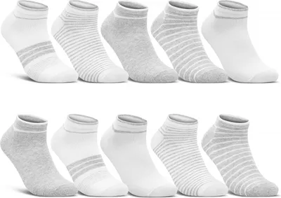 Produktbild von 10 Paar Damen Sneaker Socken Mehrfarbig Streifen Punkte Herzen Maritim Baumwolle - 36844/2 (35-38)