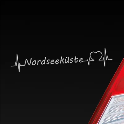 Produktbild von Auto Aufkleber Nordseeküste 19x5 cm Silber Sticker Heckscheibenaufkleber