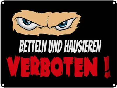 Obrázek produktu pro vianmo Kovový nápis 40x30 cm Betteln und Hausieren verboten