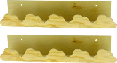 Produktbild von 2 Wolken Wandregale aus Holz 42 x 9 cm
