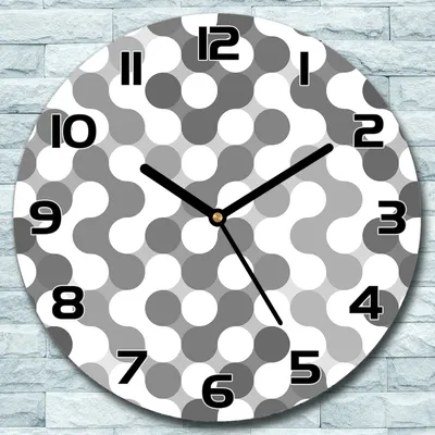 Produktbild von Wanduhr aus Glas Rund fi 30 Kreise grau und weiß Quarz Deko Schlafzimmer Büro