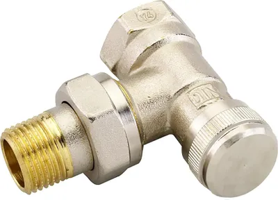 Image de Raccord de retour Danfoss RLV 15 R 1/2, coudé, nickelé, 1 pièce.