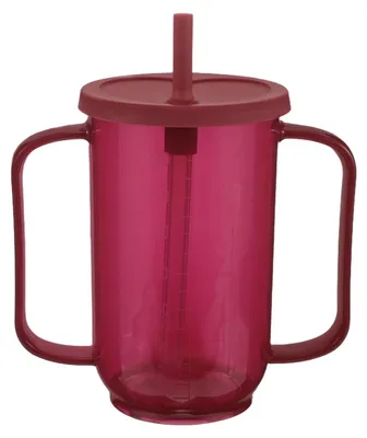 Produktbild von Ergonomischer Trinkbecher für Senioren mit Strohhalm, Sicher und Auslaufsicher