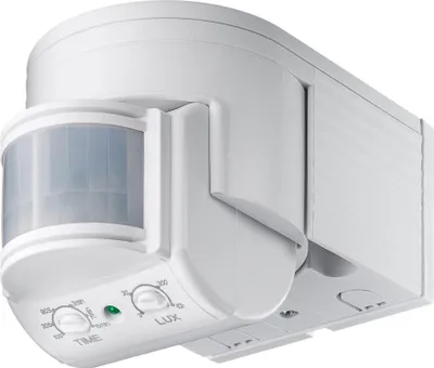 Immagine prodotto di Goobay 95175 Rilevatore di movimento a infrarossi, bianco - per montaggio a parete, rilevamento a 180°, portata 12 m, per uso esterno (IP44), compatibile con LED