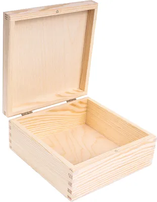 Immagine prodotto di Creative Deco Quadrata Scatola in Legno con Coperchio | 16.2x16.2x7.2cm | Scatola Cassetta Portaoggetti Portagiochi | Perfetta per Decoupage Documenti