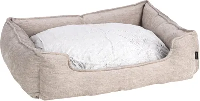 Image de Panier pour chien Flamingo Maylo, rectangulaire, beige, dimensions : 80 x 67 x 22 cm