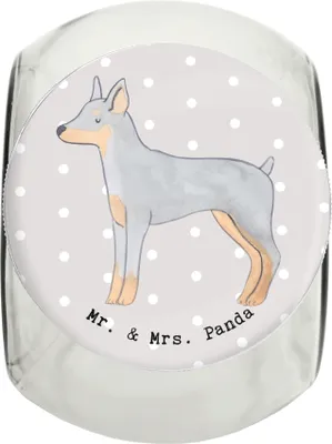 Produktbild von Mr. & Mrs. Panda Bonbonglas Dobermann Pinscher Lebensretter L 870ml - Grau Pastell - Geschenk, Keksdose, aufbewahrungsglas, schraubglas, Vorratsbehälter, Dose