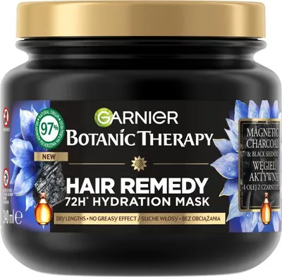 Immagine prodotto di Garnier Botanic Therapy Maschera Idratante Per Capelli Secchi Con Carbone Attivo 340Ml