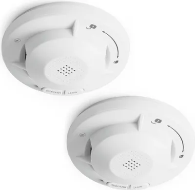 Image de Détecteur de fumée Wiltec en réseau 2x avec pile de 10 ans et technologie radio Détecteur d'incendie photoélectrique avec alarme de 85 dB pour une protection incendie efficace dans l'appartement et la maison