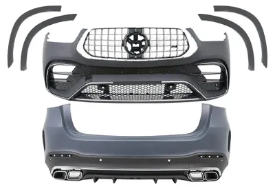 Image de Kit carrosserie pour SUV Mercedes GLE W167 (à partir de 2019) : pare-chocs, calandre et sorties d'échappement au style GLE 63S.