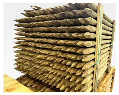 Produktbild von KDI Zaunpfähle Zaunpfosten Vierkantpfosten Kantholz Holzpfosten Palisade Pfosten in verschiedenen Größen und Längen