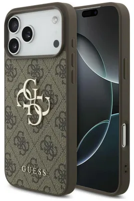 Immagine prodotto di Custodia protettiva Guess Hardcase 4G con grande logo metallico per iPhone 18 Pro / 17 Pro, color marrone