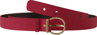 Produktbild von Damen Velours Samt Gürtel Wildleder-Optik Rind Leder 30643 Rot 110 cm