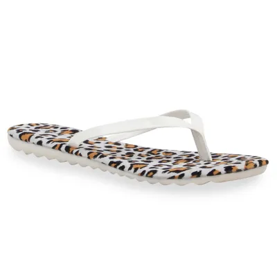 Produktbild von Mytrendshoe Sommerliche Damen Sandalen Zehentrenner Snake Flats 75747, Farbe: Weiß, Größe: 37