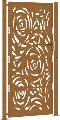 Immagine prodotto di Cancello da giardino 100x200 cm in acciaio corten con design a fiamma