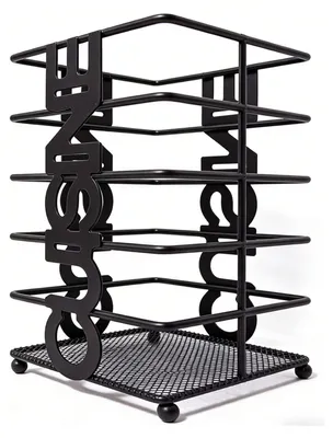 Obrázek produktu pro Countertop Utensil Holder Matte Black Modern Multifunctional Metal Cutlery Drainer for Forks Spoons Cooking Utensils Square with Letters