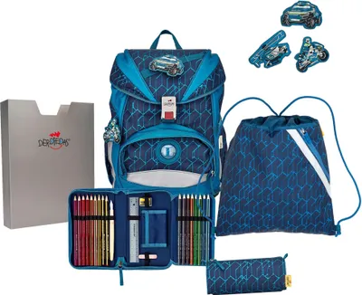 Produktbild von DerDieDas ErgoFlex Schulranzenset 5-teilig Blue Speed blau