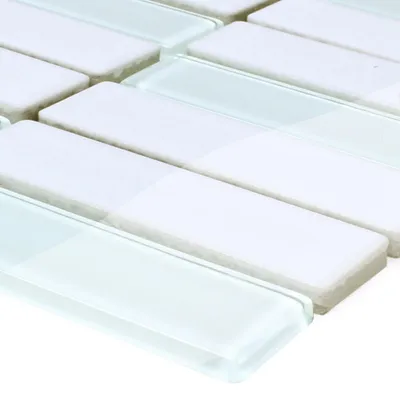 Produktbild von Keramik Glas Mosaikfliesen Romana Weiss Glänzend