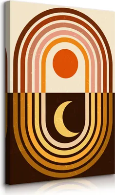 Immagine prodotto di Muralo su tela ABSTRAKTION sole luna murale stile boho l. 80cm x h. 120cm