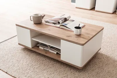 Produktbild von Couchtisch Palermo | 115x65 | Soft white / Viking Oak