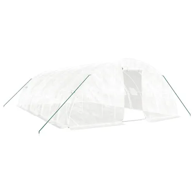 Image de Serre avec cadre en acier blanc 40 m² 8x5x2,3 m