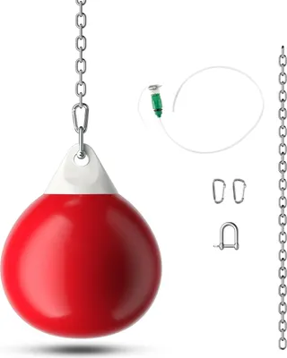 Produktbild von COSTWAY Ø45cm Wasserboxsack, 50 kg Boxing Punching Bag mit Verstellbarer Metallkette, Sicherheitsschnallen & Wasserschlauch, Punchingsack für Kinder