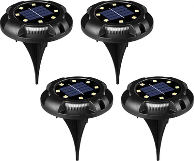 Produktbild von Solar-Bodenleuchten für den Außenbereich, 8 LED-Solarleuchten, wasserdicht, für Garten, Terrasse, Treppe, Patio, Einfahrt,White light (blue light on the side)