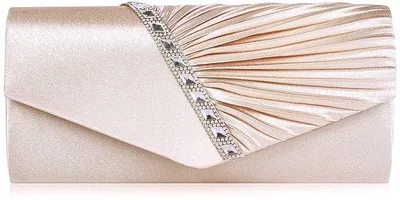 Productafbeelding van Elegante damesavondtas met strass-versiering, in abrikozenkleur