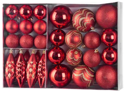Productafbeelding van Kerstballen MagicHome Kerst, set van 31 stuks, rood