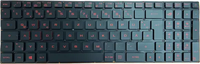 Produktbild von DEUTSCHE-Tastatur Schwarz mit Rot Beleuchtung komp. für Asus ROG Strix GL702ZC-GC006T