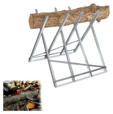 Produktbild von Zusammenklappbarer Sägebock aus Metall 82x80,5x79 cm für Kettensägen mit einer Tragfähigkeit von bis zu 150 kg