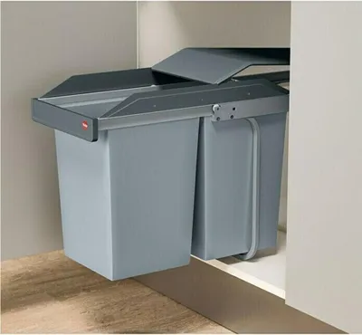 Produktbild von Einbau-Abfallbehälter Multi-Box B30, 28 L, Stahl, grau/anthrazit