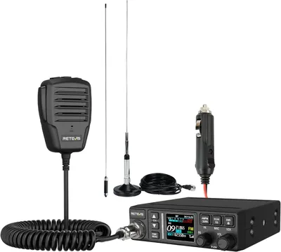Image de Retevis MB63B : radio CB avec antenne, appareils de communication CB AM/FM, écran LCD couleur, suppression du bruit NRC, CTCSS/DCS, VOX, 80 canaux, EMG CH9/19