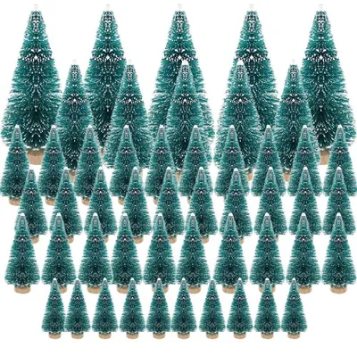 Productafbeelding van Mini kunstkerstboom kerstboom dennenboom groen - Set van 50 - Kerstdecoratie Kerstmis tafeldecoratie DIY knutselen