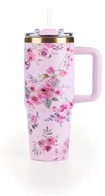 Imagen del producto de Vaso térmico Rosmarino MegaCup Roses 870 ml – rosa