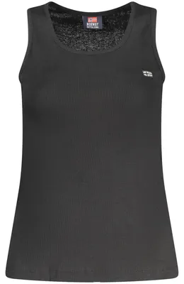 Image de T-shirt à bretelles pour femme Noir avec broderie et logo - Stylé et élégant